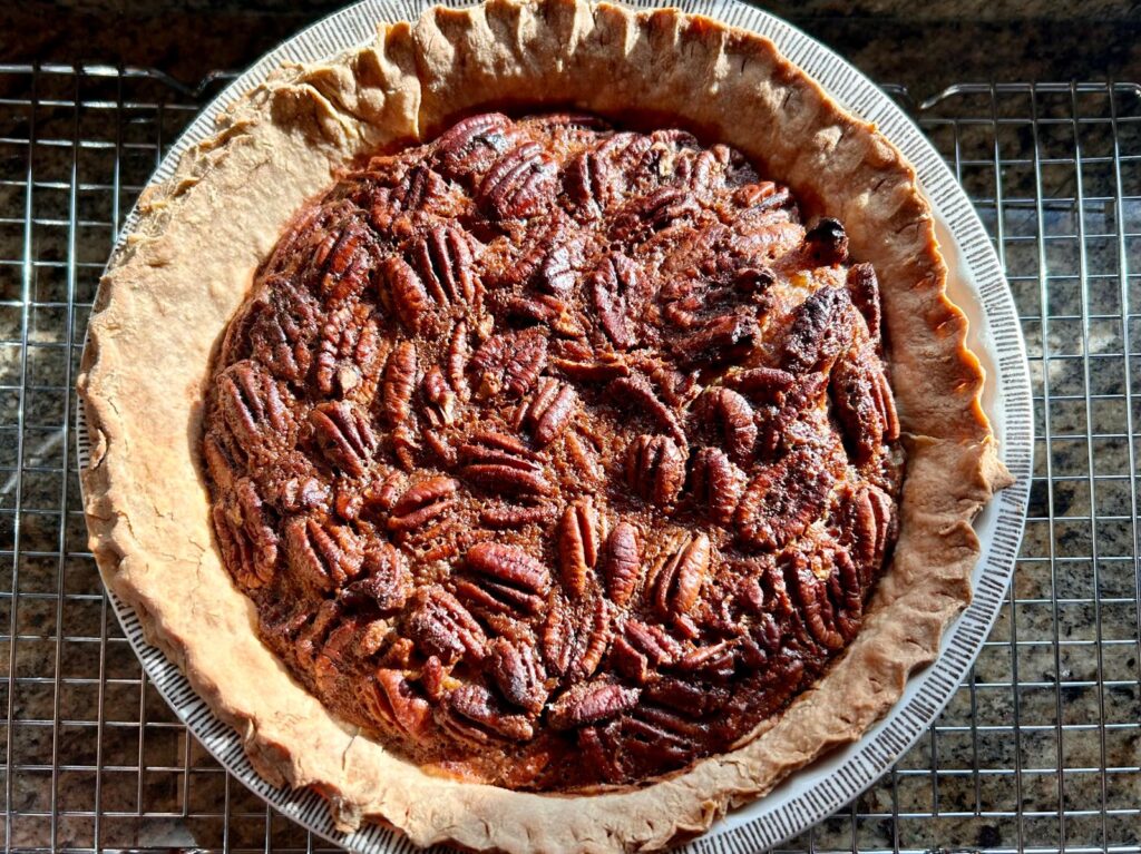 Peacn pie fresh out of the oven ready to be served. Dessert Recipe